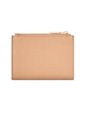 Women's leather wallet in dirty pink color PORES-0984-5D(W26), product view from the back on a white background.