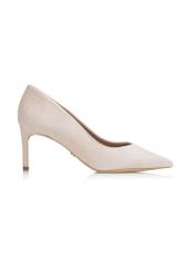 Beige leather heeled pumps BUTYD-0711A-80(W24)-01