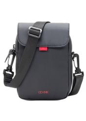 Men's small black messenger bag TORMN-0399-9J(W26), front product view on white background.