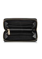Black leather wallet PORES-0907A-99(W24), product view inside on white background.