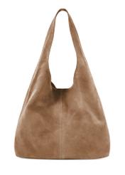 Beige suede women's shopper bag TORES-1177-1B(W26)