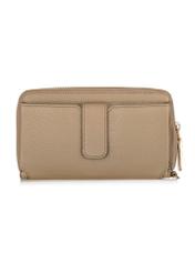 Beige leather women's belt wallet PORES-0897-80(W24)-04