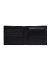 Black men's leather wallet PORMS-0714-99(Z26), product view inside on white background.