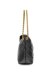 Black quilted women's handbag TOREC-1058-99(Z25), side product view on white background.