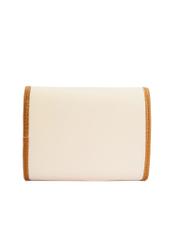 Cream small women's wallet POREC-0409-12(W25), back view of the product on a white background.