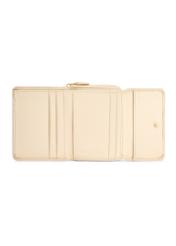 Small cream leather women's wallet PORES-0802R-0B(W26), product view inside on white background.