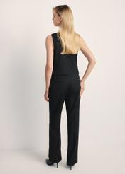 Black women's vest KAMDT-0031-99(Z25), product view from the back on the model. The entire silhouette is visible.