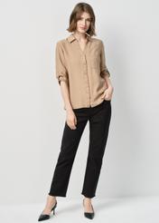 Women's camel colored shirt KOSDT-0157-24(W24)-02