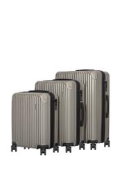 Set of hard suitcases on wheels 19"/24"/28" WALAB-0073-2X(W26), diagonal view of the products on a white background.