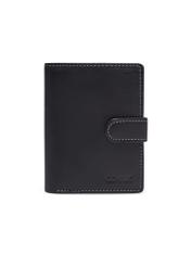Black men's leather wallet PORMS-0704-99(Z26) - front product view, on white background.