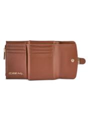 Small beige women's wallet POREC-0433-0P(W26) - product view from above, on a white background.