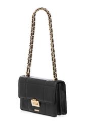 Small women's handbag in black TOREC-1186-99(W26) - diagonal product view, on a white background.