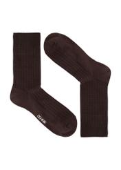 Long brown men's socks SKAMT-0178-89(Z23)-01