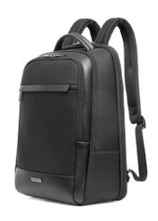 Black men's travel backpack TORMN-0376-99(Z25), diagonal product view on white background.