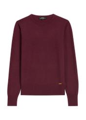 Burgundy wool sweater SWEDT-0267-4D(Z26) - front product view, on a white background.