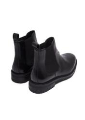 Men's black leather Chelsea boots BUTYM-0521-99(Z26), product view from the back on a white background.