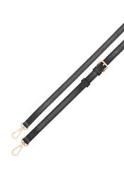 Small black monogrammed trunk bag TOREC-1292-9P(Z26), view of the detachable strap of the product on a white background.