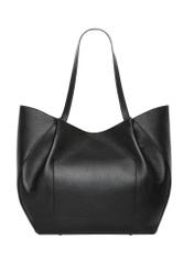 Women's leather black shopper bag TORES-1358-99(Z26), back view of the product on a white background.
