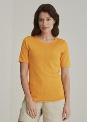 Women's short sleeve blouse BLUDT-0151-21(W22)-01