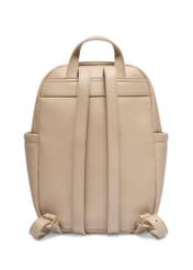 Beige women's imitation leather backpack TOREC-1246-1B(Z26) - product view from the back, on a white background.