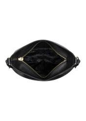 Women's black leather hobo handbag TORES-0975-99(W24)-06