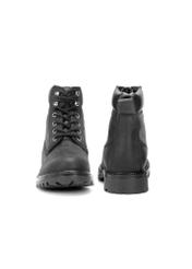 Black leather lace-up men's ankle boots BUTYM-0514-99(Z25)