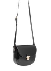 Black women's shoulder bag TOREC-1048-99(Z25), visible product diagonally on the strap, view on a white background.