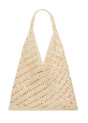 Beige women's handbag made of natural straw TOREC-1220-1E(W26), front product view on white background.