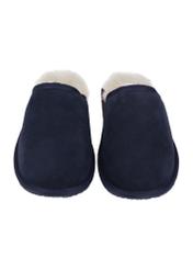 Men's dark navy suede slippers BUTYM-0551-7E(Z26), front view on a white background.