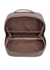 Women's cosmetic bag in cool beige color TOREC-1310-1K(Z26), product view inside on white background.