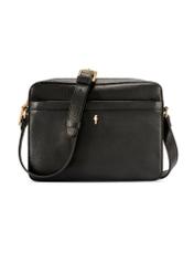 Black small leather women's handbag TORES-1269-9I(W26), front product view on white background.