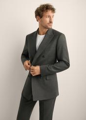 Men's graphite blazer with wool, MARMT-0025-9D(Z26). Front view of the product on a model. Half of the silhouette is visible. 