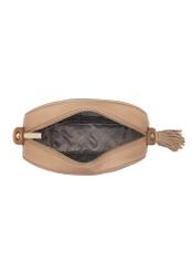 Beige leather women's shoulder bag TORES-0806D-81(W25)-05