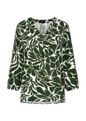 Green and white women's blouse BLUDT-0172-55(W24)-03