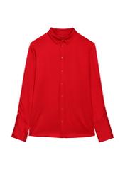 Red women's viscose shirt KOSDT-0183-4B(W26), front product view on white background.