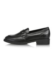 Black leather women's loafers BUTYD-1117-99(Z24)-03