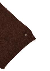 Brown women's scarf with wool SZADT-0227-1I(Z26), close-up of the product detail on a white background.