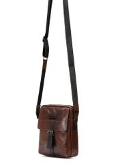 Brown leather men's bag TORMS-0104-1H(W26), diagonal product view on white background.