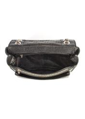 Leather black shoulder bag TORES-1147A-99(Z25) - product view from above on white background.