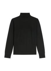 Men's wool turtleneck in black SWEMT-0198-99(Z26) - front product view, on a white background.