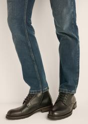 Men's black leather ankle boots BUTYM-0554-99(Z26)