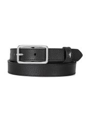 Women's black leather belt PASDS-0307-99(W26) - front product view, on a white background.