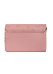 Pink women's handbag with monogram TOREC-0536-5D(W26) - product view from the back, on a white background.