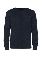 Navy blue men's cotton sweater SWEMT-0148-68(Z24)-04