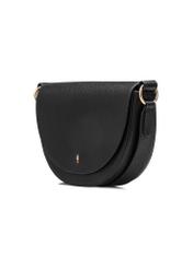 Black leather women's handbag TORES-0895D-99(Z25), diagonal view of the product on a white background.