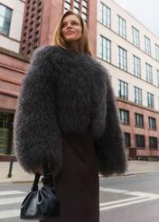 Brown short natural fur FUTDF-0104-31780(Z25)