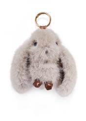 Fluffy rabbit-shaped keychain BRELOK-213-1B(Z26) - front view of the product, on a white background.