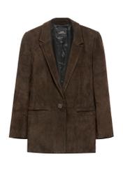 Brown women's suede jacket KURDS-0521-2880(Z25), product view front on white background.