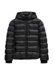 Men's winter jacket in black KURMT-0422-99(Z26), front product view on white background.