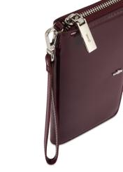 Large burgundy women's wallet POREC-0418-49(Z25), close-up of the product detail, view on a white background.